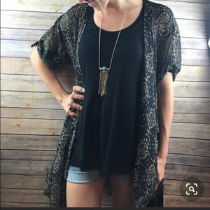 Monroe Fringe sheer open cardigan
